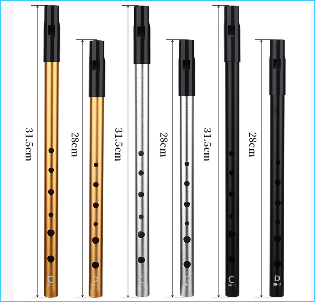 Tin Whistle Flute - Otantik İrlanda Düdüğü C/D Anahtarlı Teneke