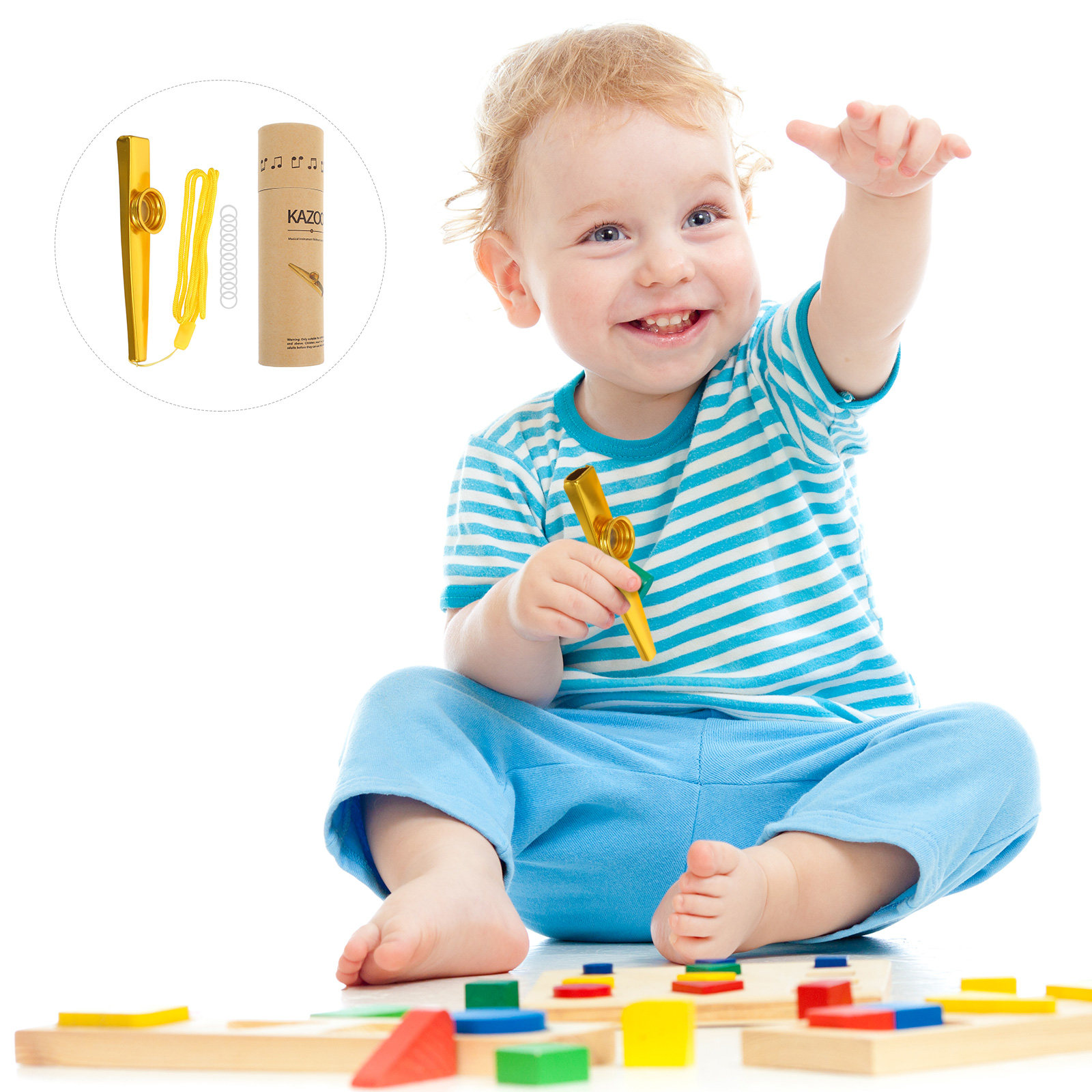 Musical Instrument Kazoo - 1 Set Metal Kazoo Seti Taşınabilir
