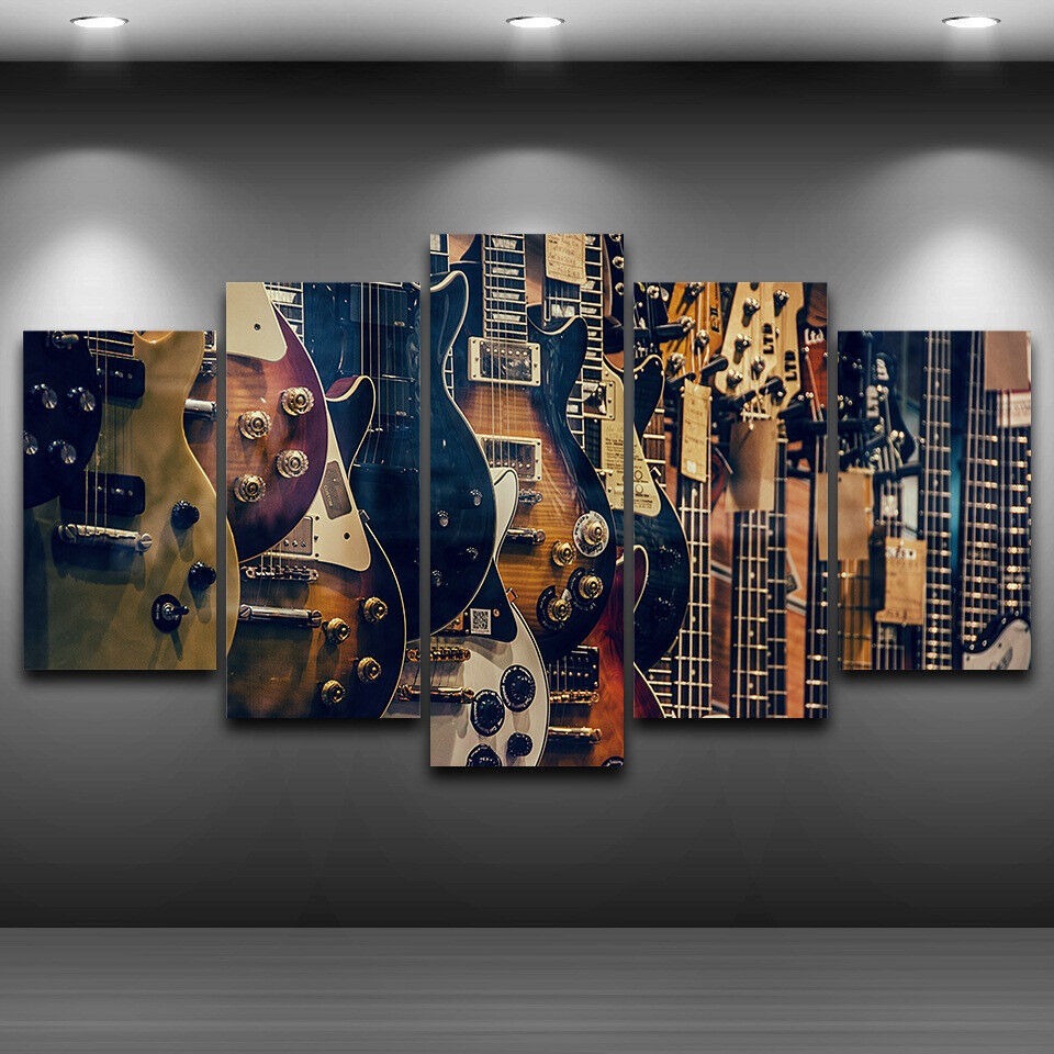 Musical Instrument Of Africa - Hiçbir Çerçeve Tuval 5 Adet Vintage