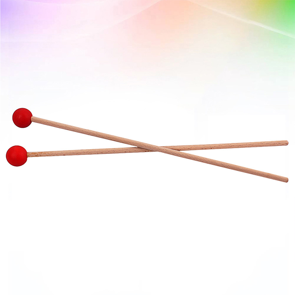 Musical Instrument Glockenspiel - 1 Çift Büyük Davul Tokmağı Ahşap