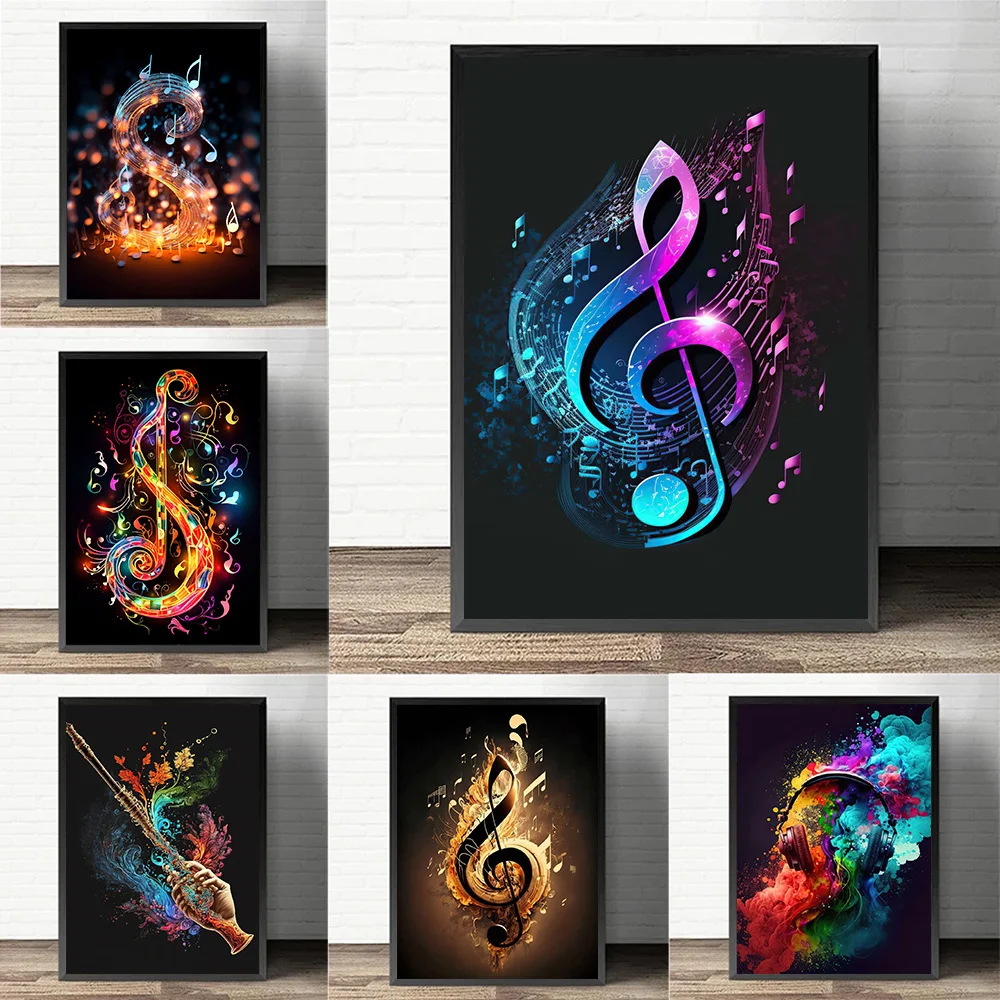 Renkli nota Poster baskılar ot - Musical Instrument Image incelemesi ve fiyatı